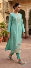 Tew Jacquard Printed Fancy Kurti With Bottom Dupatta